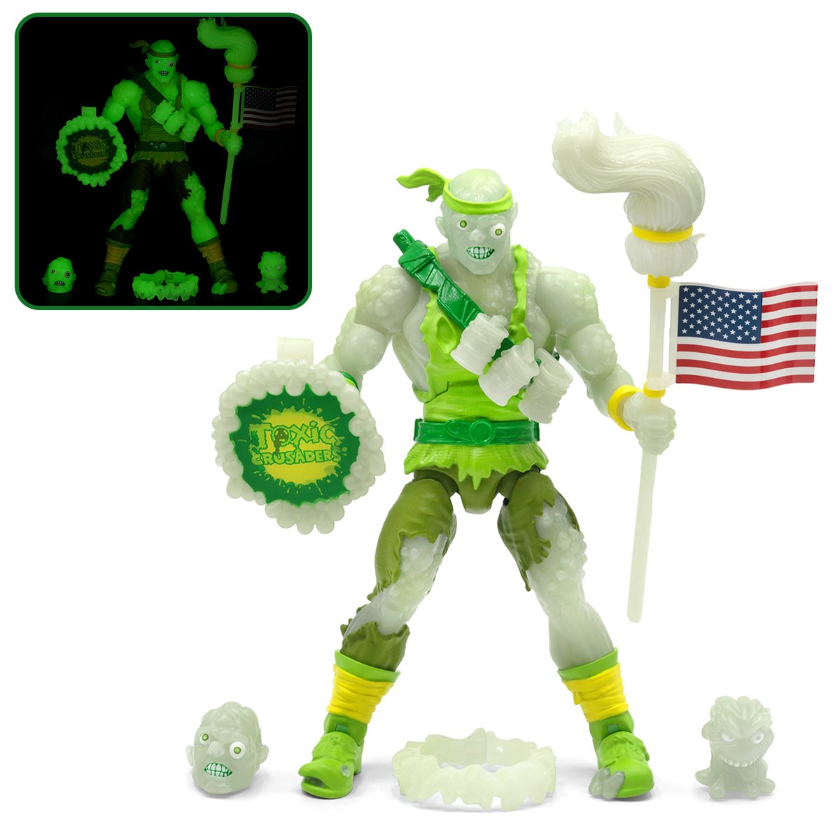 Toxic Crusaders glow in the dark action figure available for pre-order